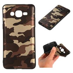 Camouflage Soft TPU Back Cover for Samsung Galaxy J2 Prime G532 - Gold Coffee