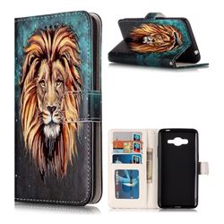 Ice Lion 3D Relief Oil PU Leather Wallet Case for Samsung Galaxy J2 Prime G532