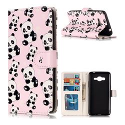 Cute Panda 3D Relief Oil PU Leather Wallet Case for Samsung Galaxy J2 Prime G532
