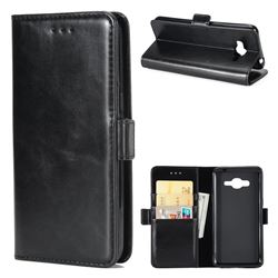 Luxury Crazy Horse PU Leather Wallet Case for Samsung Galaxy J2 Prime G532 - Black