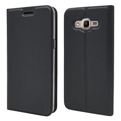 Ultra Slim Card Magnetic Automatic Suction Leather Wallet Case for Samsung Galaxy J2 Prime G532 - Star Grey