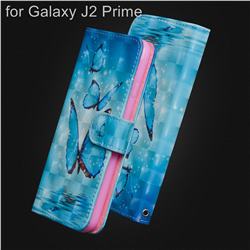 Blue Sea Butterflies 3D Painted Leather Wallet Case for Samsung Galaxy J2 Prime G532