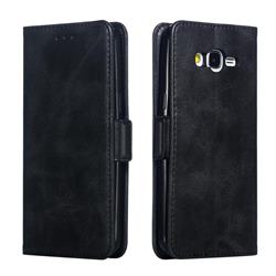 Retro Classic Calf Pattern Leather Wallet Phone Case for Samsung Galaxy J2 Prime G532 - Black