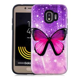 Glossy Butterfly Pattern 2 in 1 PC + TPU Glossy Embossed Back Cover for Samsung Galaxy J2 Pro (2018)
