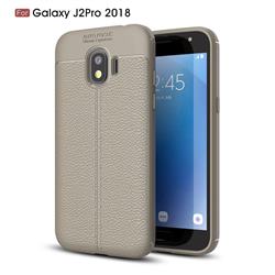 Luxury Auto Focus Litchi Texture Silicone TPU Back Cover for Samsung Galaxy J2 Pro (2018) - Gray