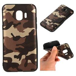 Camouflage Soft TPU Back Cover for Samsung Galaxy J2 Pro (2018) - Gold Coffee