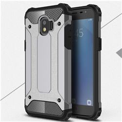 King Kong Armor Premium Shockproof Dual Layer Rugged Hard Cover for Samsung Galaxy J2 Pro (2018) - Silver Grey
