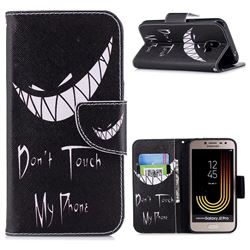 Crooked Grin Leather Wallet Case for Samsung Galaxy J2 Pro (2018)