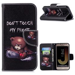 Chainsaw Bear Leather Wallet Case for Samsung Galaxy J2 Pro (2018)