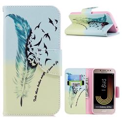 Feather Bird Leather Wallet Case for Samsung Galaxy J2 Pro (2018)
