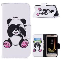 Lovely Panda Leather Wallet Case for Samsung Galaxy J2 Pro (2018)