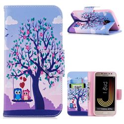 Tree and Owls Leather Wallet Case for Samsung Galaxy J2 Pro (2018)