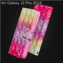 Gradient Rainbow 3D Painted Leather Wallet Case for Samsung Galaxy J2 Pro (2018)