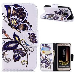 Butterflies and Flowers Leather Wallet Case for Samsung Galaxy J2 Pro (2018)