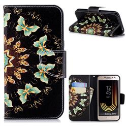 Circle Butterflies Leather Wallet Case for Samsung Galaxy J2 Pro (2018)