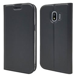 Ultra Slim Card Magnetic Automatic Suction Leather Wallet Case for Samsung Galaxy J2 Pro (2018) - Star Grey