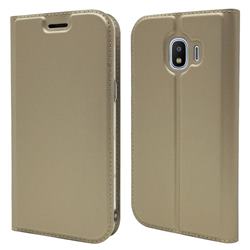 Ultra Slim Card Magnetic Automatic Suction Leather Wallet Case for Samsung Galaxy J2 Pro (2018) - Champagne