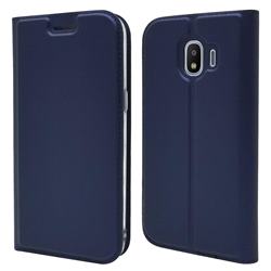 Ultra Slim Card Magnetic Automatic Suction Leather Wallet Case for Samsung Galaxy J2 Pro (2018) - Royal Blue