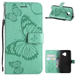 Embossing 3D Butterfly Leather Wallet Case for Samsung Galaxy J2 Pro (2018) - Green