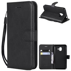Retro Greek Classic Smooth PU Leather Wallet Phone Case for Samsung Galaxy J2 Pro (2018) - Black