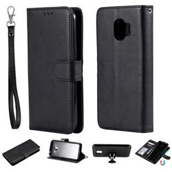 Retro Greek Detachable Magnetic PU Leather Wallet Phone Case for Samsung Galaxy J2 Pro (2018) - Black