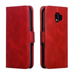 Retro Classic Calf Pattern Leather Wallet Phone Case for Samsung Galaxy J2 Pro (2018) - Red
