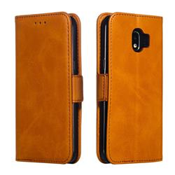 Retro Classic Calf Pattern Leather Wallet Phone Case for Samsung Galaxy J2 Pro (2018) - Yellow