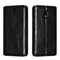 Retro Slim Magnetic Crazy Horse PU Leather Wallet Case for Samsung Galaxy J2 Pro (2018) - Black