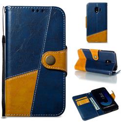 Retro Magnetic Stitching Wallet Flip Cover for Samsung Galaxy J2 Pro (2018) - Blue