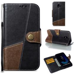 Retro Magnetic Stitching Wallet Flip Cover for Samsung Galaxy J2 Pro (2018) - Dark Gray