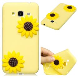 Yellow Sunflower Soft 3D Silicone Case for Samsung Galaxy J3 2016 J320