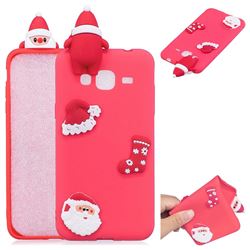 Red Santa Claus Christmas Xmax Soft 3D Silicone Case for Samsung Galaxy J3 2016 J320