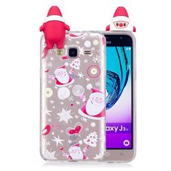 Dancing Santa Claus Soft 3D Climbing Doll Soft Case for Samsung Galaxy J3 2016 J320