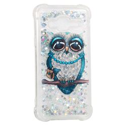 Sweet Gray Owl Dynamic Liquid Glitter Sand Quicksand Star TPU Case for Samsung Galaxy J3 2016 J320