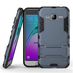 Armor Premium Tactical Grip Kickstand Shockproof Dual Layer Rugged Hard Cover for Samsung Galaxy J3 2016 J320 - Navy