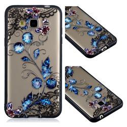 Butterfly Lace Diamond Flower Soft TPU Back Cover for Samsung Galaxy J3 2016 J320