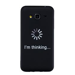 Thinking Stick Figure Matte Black TPU Phone Cover for Samsung Galaxy J3 2016 J320