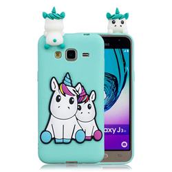 Couple Unicorn Soft 3D Climbing Doll Soft Case for Samsung Galaxy J3 2016 J320