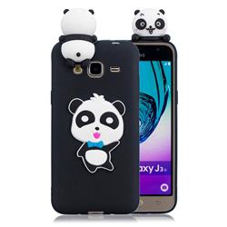 Blue Bow Panda Soft 3D Climbing Doll Soft Case for Samsung Galaxy J3 2016 J320