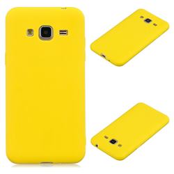 Candy Soft Silicone Protective Phone Case for Samsung Galaxy J3 2016 J320 - Yellow
