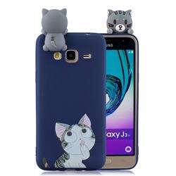 Big Face Cat Soft 3D Climbing Doll Soft Case for Samsung Galaxy J3 2016 J320