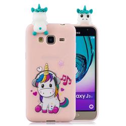 Music Unicorn Soft 3D Climbing Doll Soft Case for Samsung Galaxy J3 2016 J320