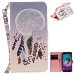 Wind Chimes Hand Strap Leather Wallet Case for Samsung Galaxy J3 2016 J320