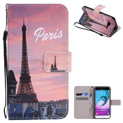 Paris Eiffel Tower PU Leather Wallet Case for Samsung Galaxy J3 2016 J320