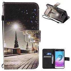 City Night View PU Leather Wallet Case for Samsung Galaxy J3 2016 J320