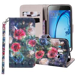 Rose Flower 3D Painted Leather Phone Wallet Case Cover for Samsung Galaxy J3 2016 J320