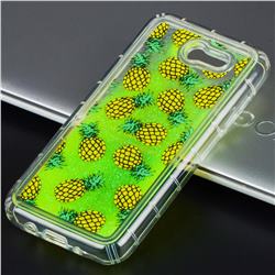 Pineapple Glassy Glitter Quicksand Dynamic Liquid Soft Phone Case for Samsung Galaxy J3 2017 Emerge US Edition