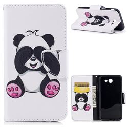Lovely Panda Leather Wallet Case for Samsung Galaxy J3 2017 Emerge