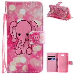 Pink Elephant PU Leather Wallet Case for Samsung Galaxy J3 2017 Emerge US Edition