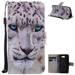 White Leopard PU Leather Wallet Case for Samsung Galaxy J3 2017 Emerge US Edition